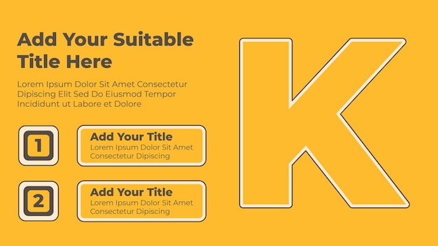 Letter k business infographic presentation slide template