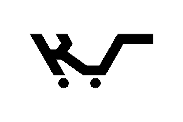 Vector letter k cart logo design template