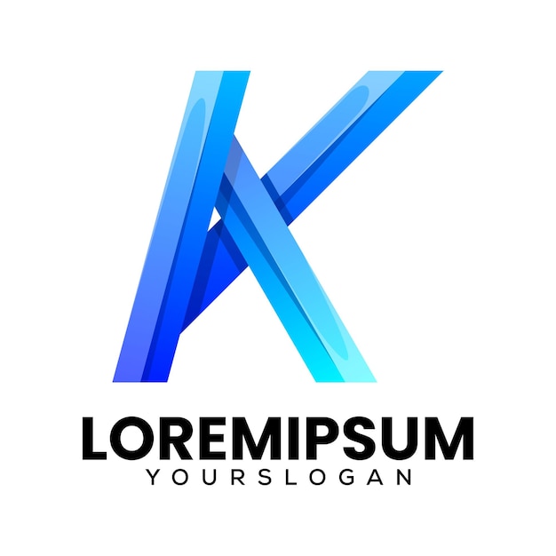 K lettera colorata logo icon design