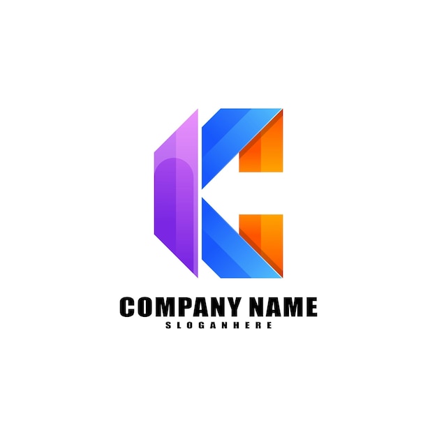 Vector letter k colorful logo