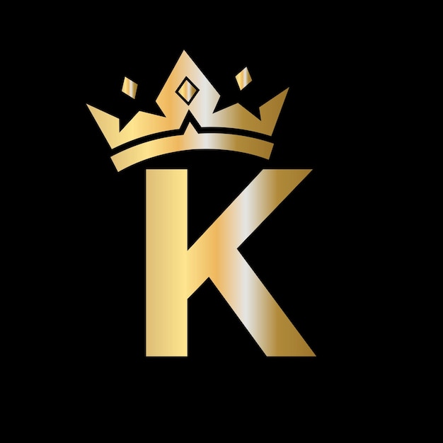 Letter K Crown Logo Kroon Logo op Letter K Vector Template voor Beauty Fashion Star Elegant Luxury Sign