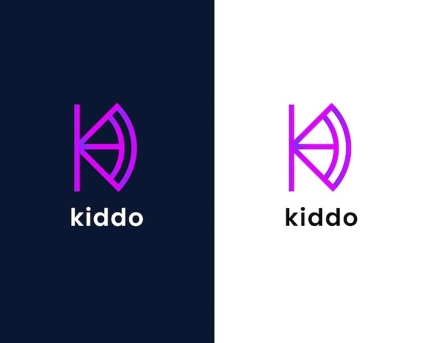 文字kとdのロゴデザインテンプレート