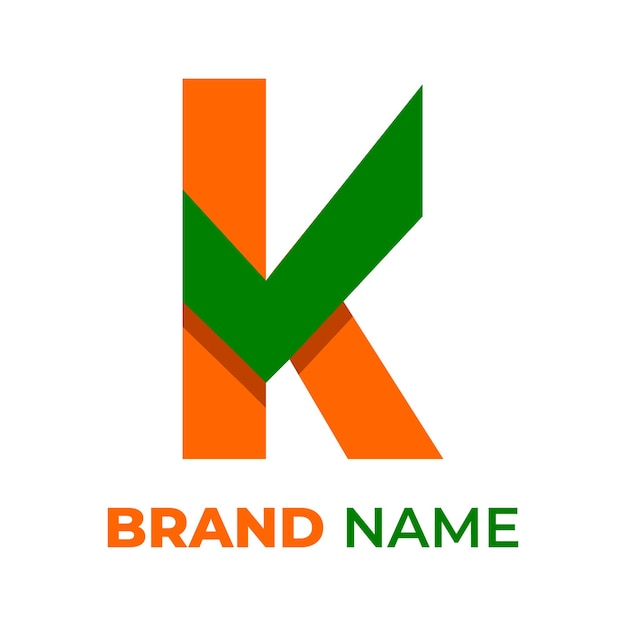 letter k digitaal vinkje logo