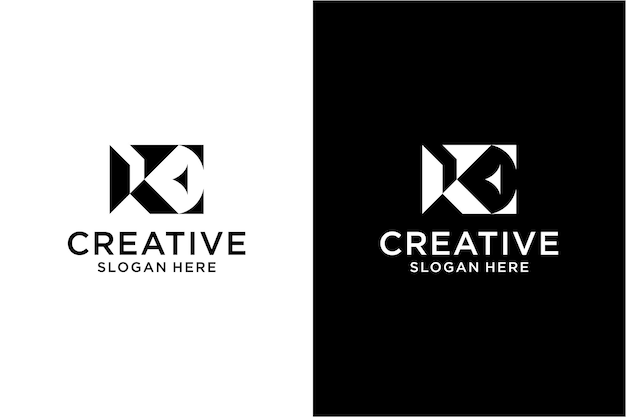 letter k e Logo design concept