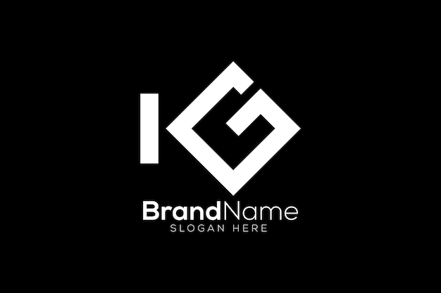 Vector letter k g monogram logo design template