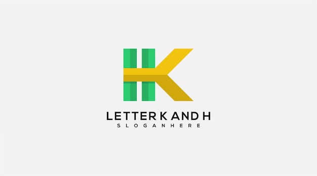 文字 K と H のベクトルのロゴのデザインの図記号