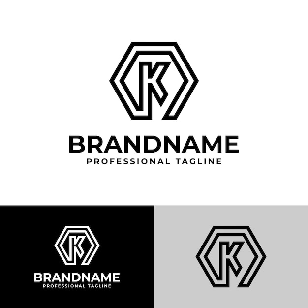 Letter K Hexagonal Logo suitable for any business related to Hexagonal with K initial