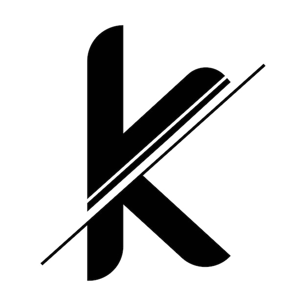 k 文字アイコンのイラストベクトル