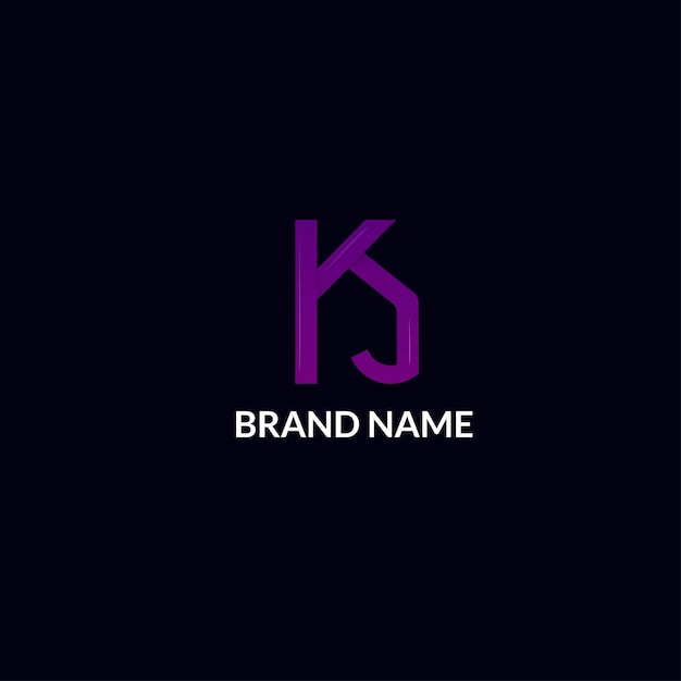 letter K and J combination mark logo