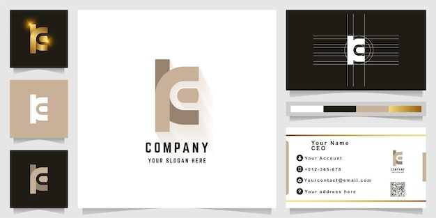 Vector letter k or ke monogram logo with business card design