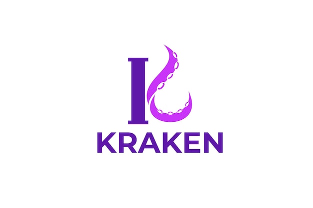 Vector letter k kraken vector sjabloon logo ontwerp