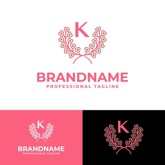 Vector letter k laurel love logo suitable for business related to laurel and love with k initial