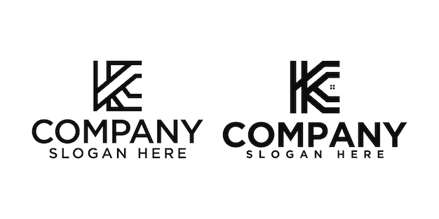 Letter k and line logo, icon and vector