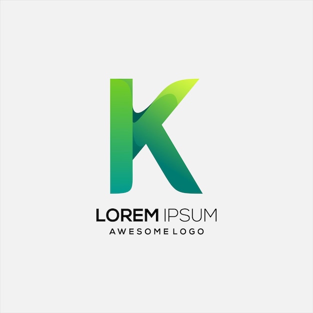 Letter k logo colorful gradient