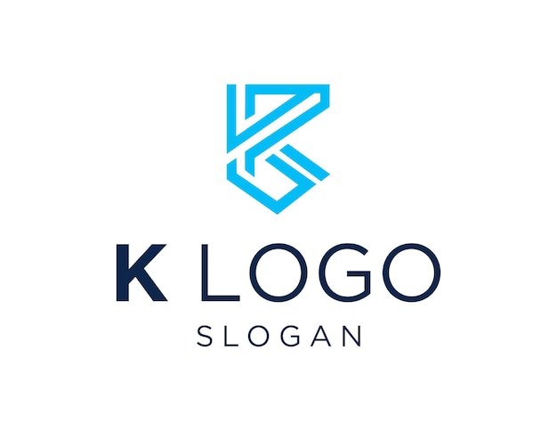 Vettore progettazione del logo della lettera k creata utilizzando l'applicazione corel draw 2018 con uno sfondo bianco