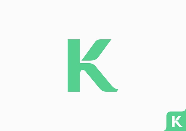 letter K logo design flat minimalist concept