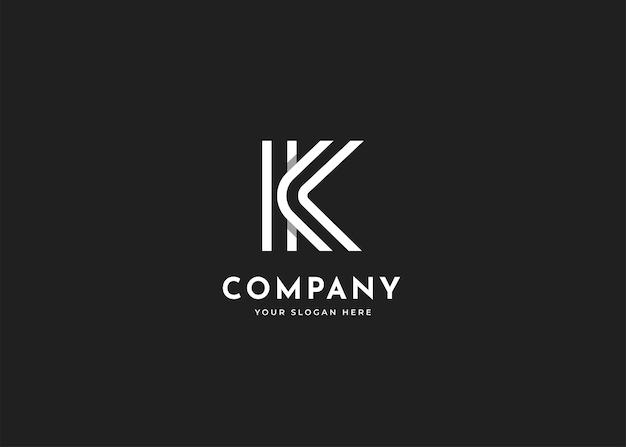 Letter k logo design template line concept