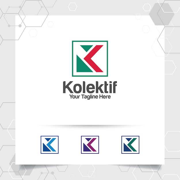 Letter K logo design with a simple modern color for marketing and business finance