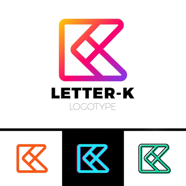 Letter K logo icon design template elements