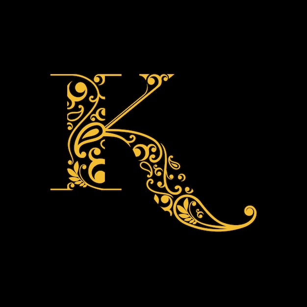 letter K-logo met traditionele gravure / batik uit Indonesië