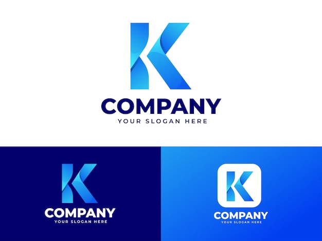 Letter K-logo-ontwerp met modern elegant verloopconcept