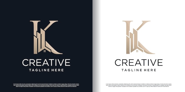 Letter k logo ontwerpsjabloon met bouwconcept premium vector