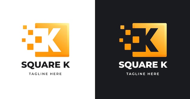 Letter K-logo-ontwerpsjabloon met vierkante vorm