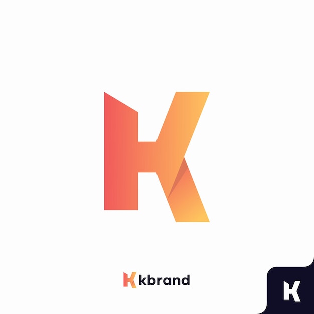 Letter K logo pictogrammalplaatje plat minimalistisch