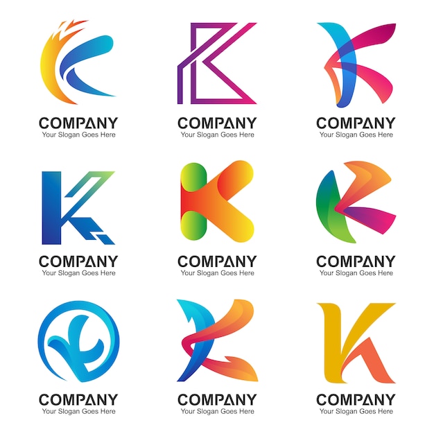 Letter k logo set