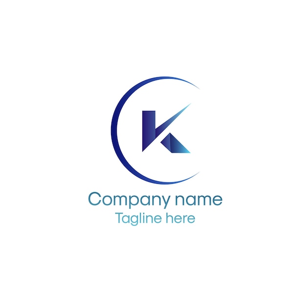 a letter k logo with a circle and the letter k