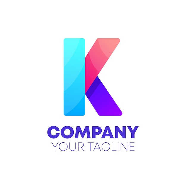 Letter K Modern Gradient Logo Design Icon