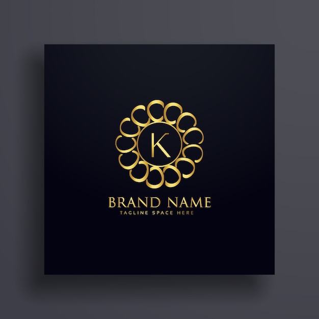 Vector letter k premium golden logo design concept