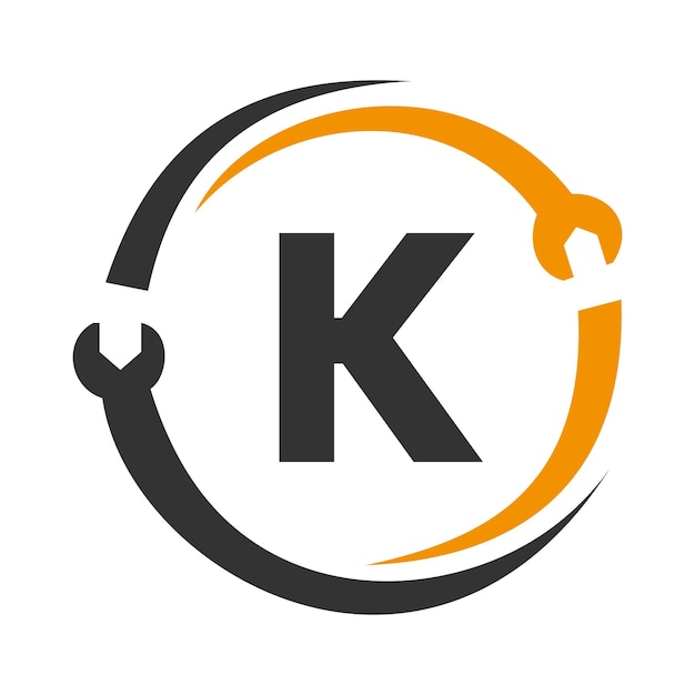 Letter k repair logo home services tool car repair logo template for business company