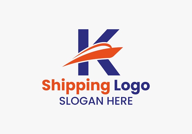 Letter K Shipping Logo Sailboat Symbol Nautical Ship Sailing Boat Icon