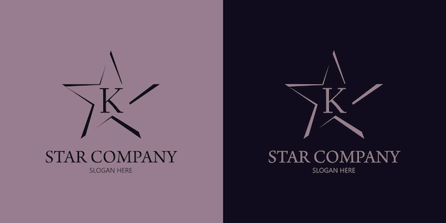 Lettera k star logo design
