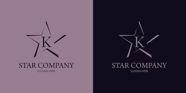 Letter k star logo design