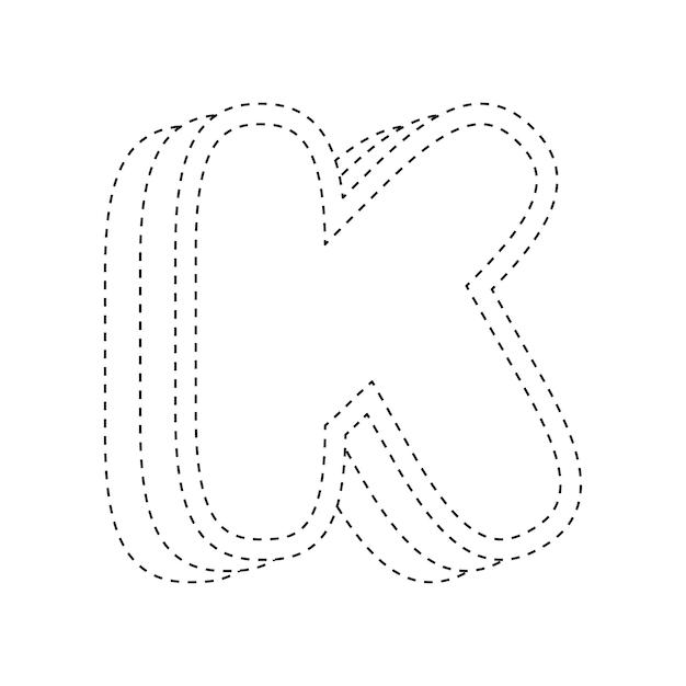 Рабочий лист буквы K для детей
