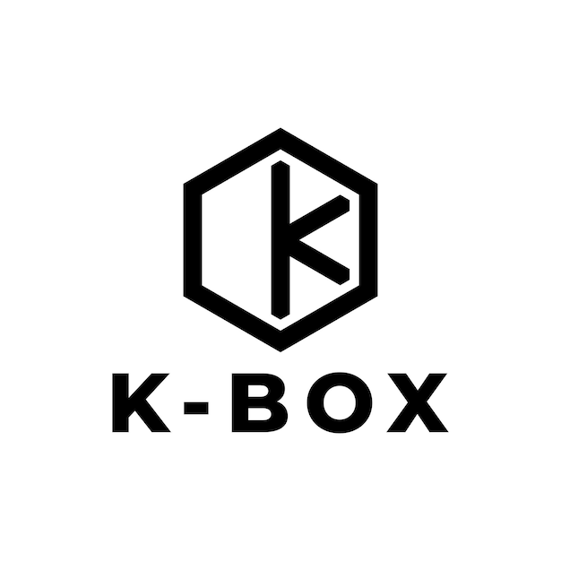 Vettore lettera k con disegno del logo in scatola