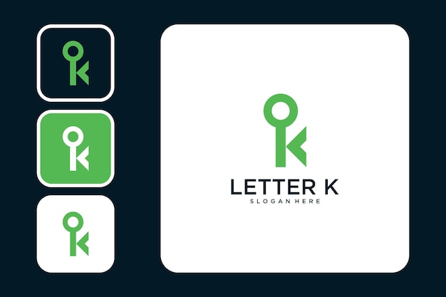 letter k with key logo design