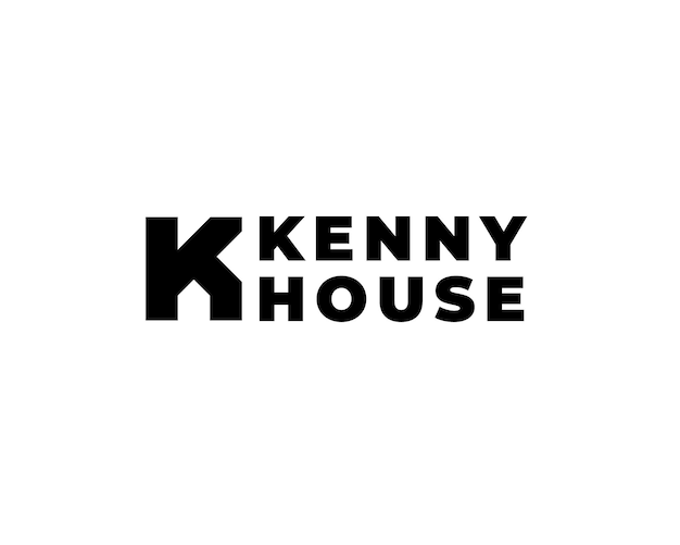 Lettera k con il concetto di logo della siluetta della piccola casa. illustrazione vettoriale
