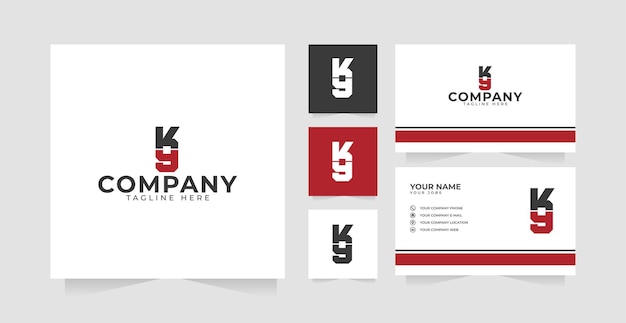 Letter k9 dog training logo design inspiration and business card