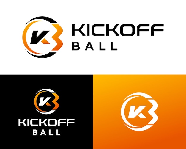 Letter KB monogram sport ball logo design