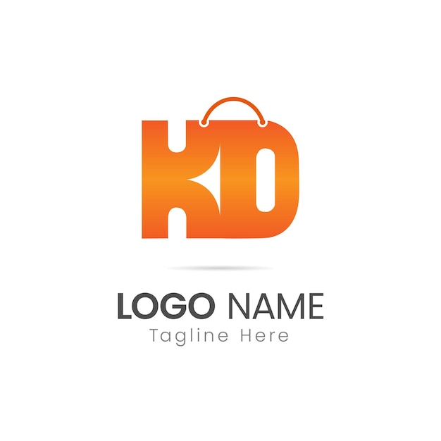 Letter kd shopping bag e-commerce shop creative logo template