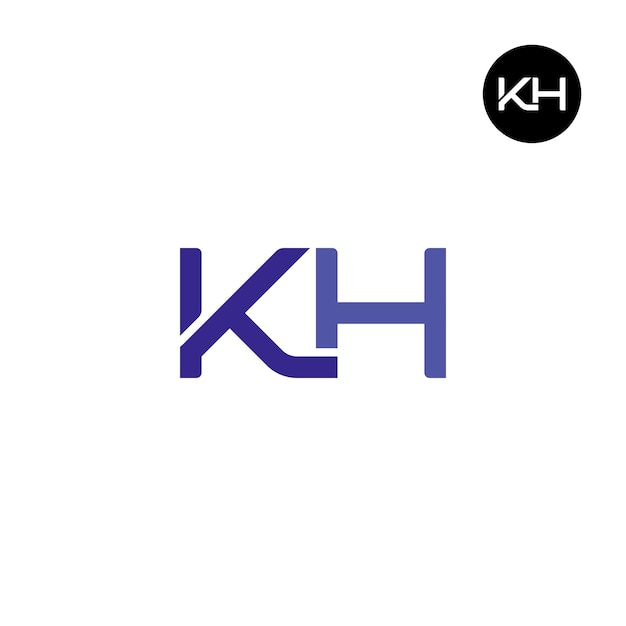 Letter KH Monogram Logo Design