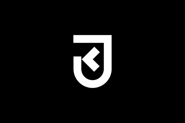 KJ ロゴの文字デザインテンプレート