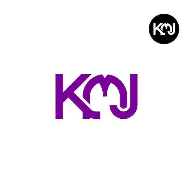 Vettore letter kmj monogram logo design