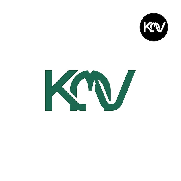 Letter kmv monogram logo ontwerp