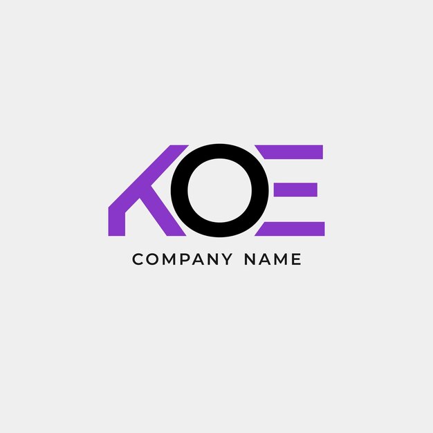 Vector letter koe initial logo monogram typography