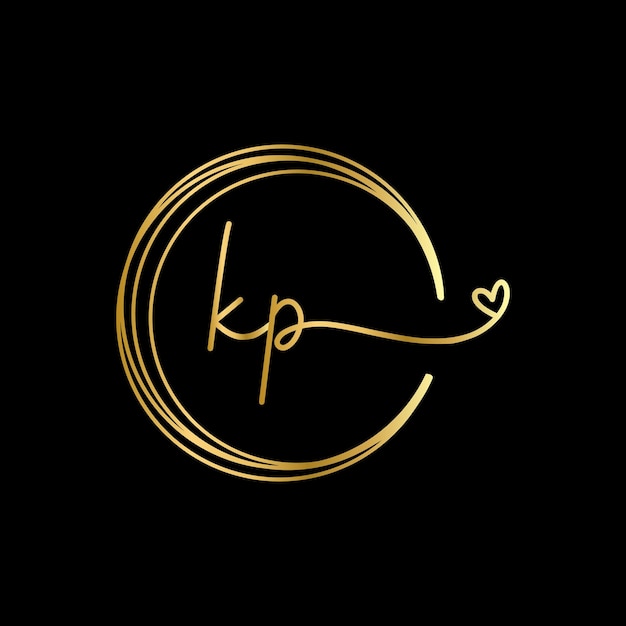 Letter KP Monogram design