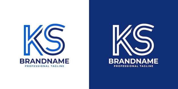 Lettera ks line monogram logo adatto per gli affari con le iniziali ks o sk